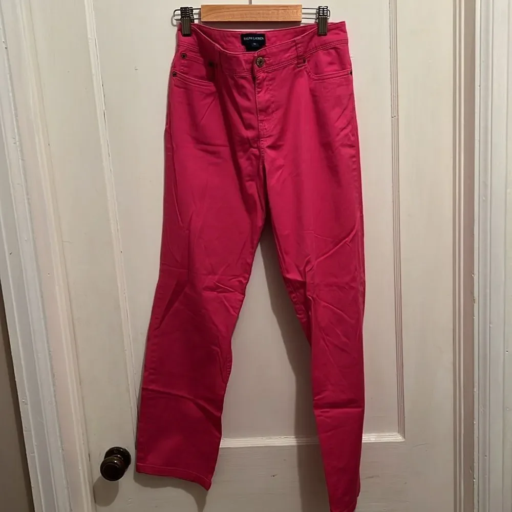 New w/o Tags- Girls 16 Ralph Lauren hot pink 98% cotton chinos perfect!